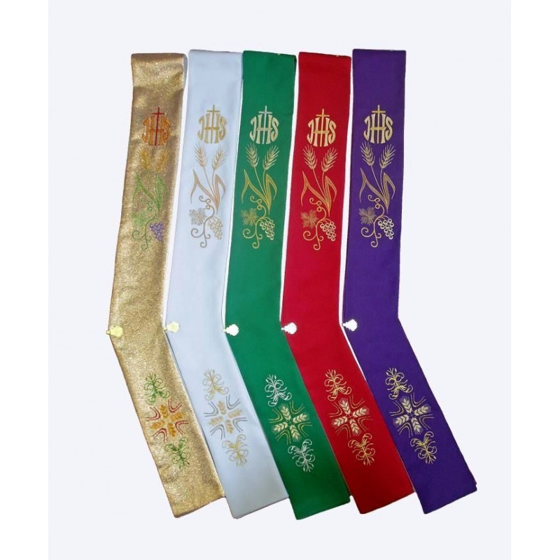 Embroidered deacon's stole with clasp (21) - Best Catholic Shop