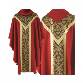 Chasuble semi gothic red - plain fabric (61)