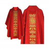 Gothic red embroidered chasuble - jacquard fabric (53) - Image 1