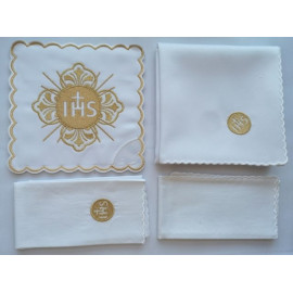 Chalice linen set gold IHS - embroidery (134)