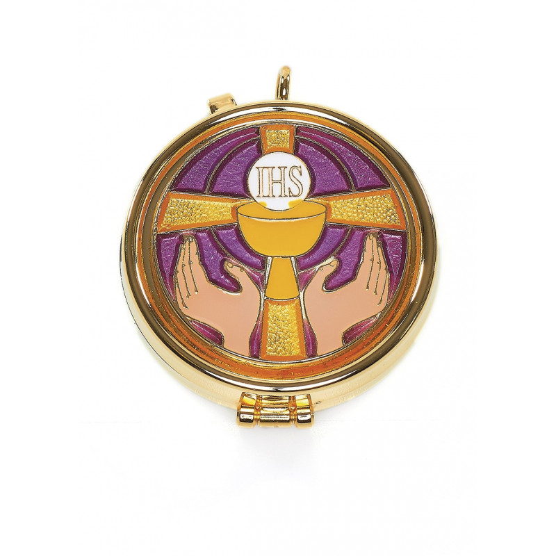 Church pyx with enamel plaque - Offering (2) - Best Catholic Shop
