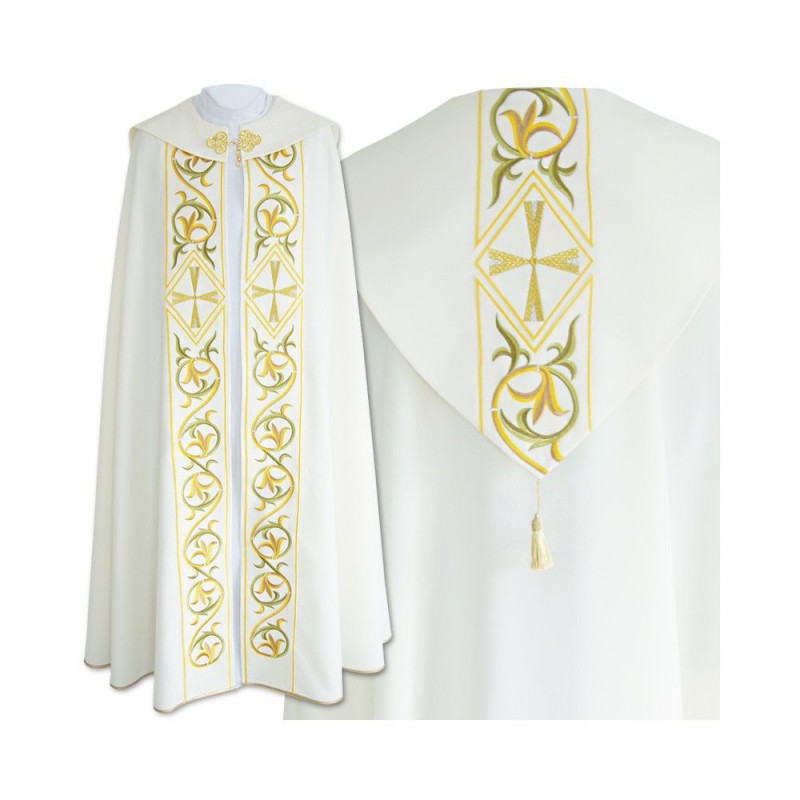 Gothic cope - embroidered stripes (53) - Best Catholic Shop
