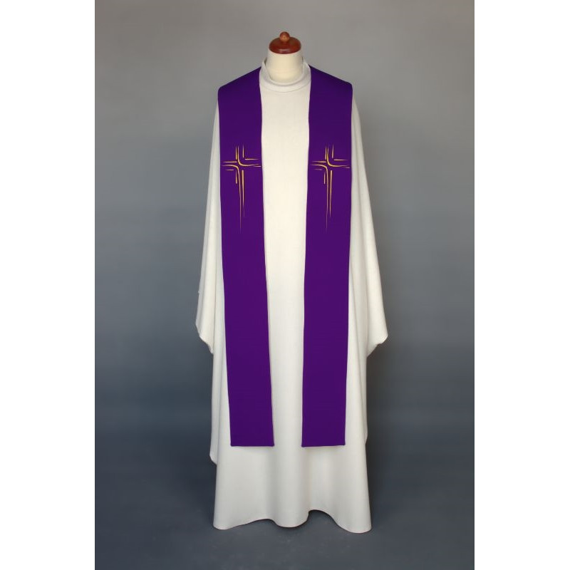 Embroidered stole for concelebration - liturgical colors (2) - Best Catholic Shop