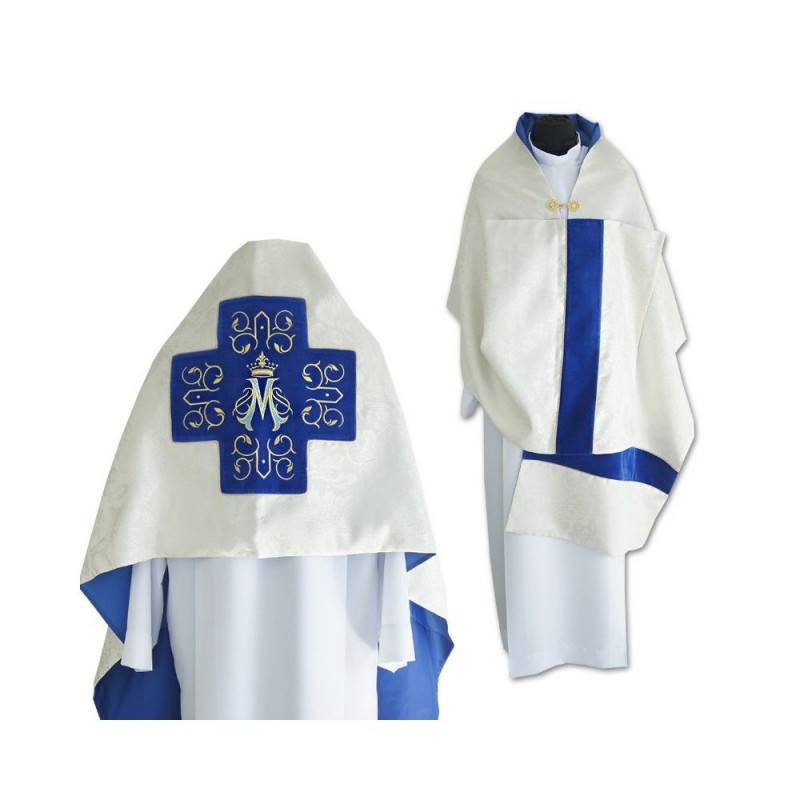Liturgical veil ecru, striped velvet - Marian (30) - Best Catholic Shop