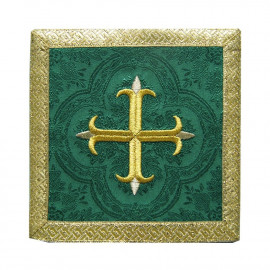 Chalice pall green Cross + gold trim