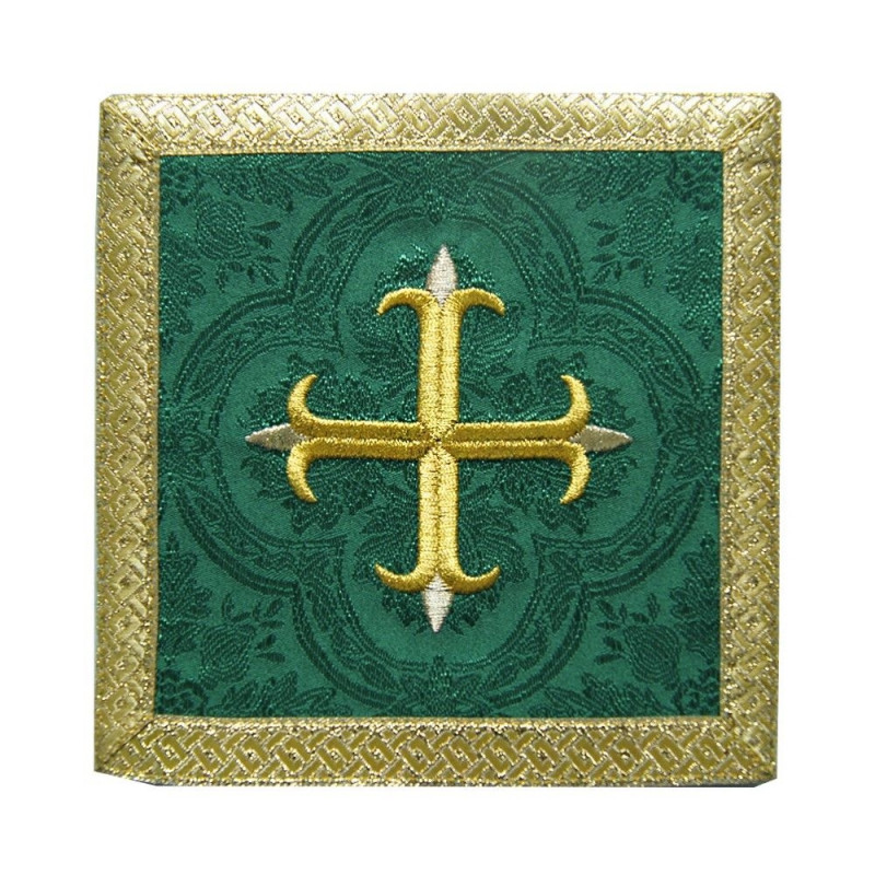 Chalice pall green Cross + gold trim - Best Catholic Shop