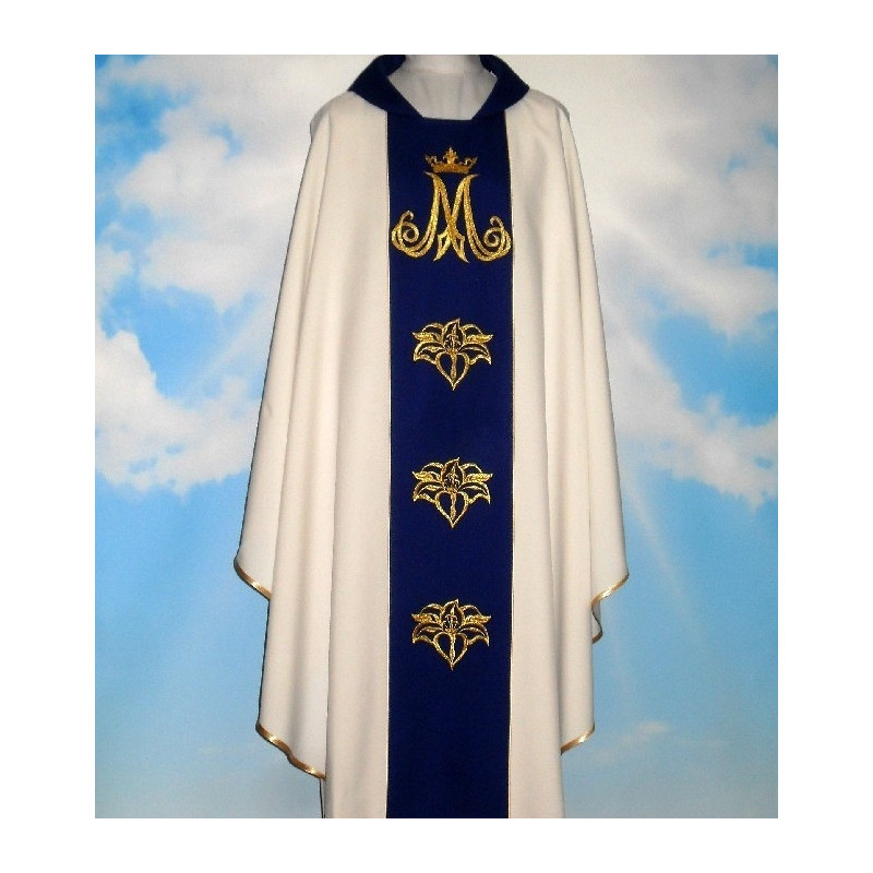 Chasuble, St. Mary's embroidered belt - ecru color (4) - Best Catholic Shop
