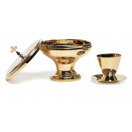 Communion ciborium under two figures 15 cm (5.9 inches)
