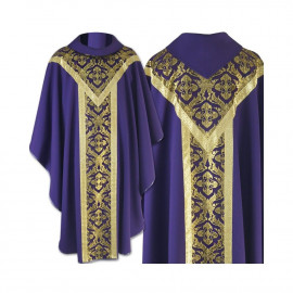 Chasuble semi gothic purple - plain fabric (60)