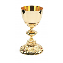 Baroque chalice with imitation rubies 22 cm (8.7 inches)