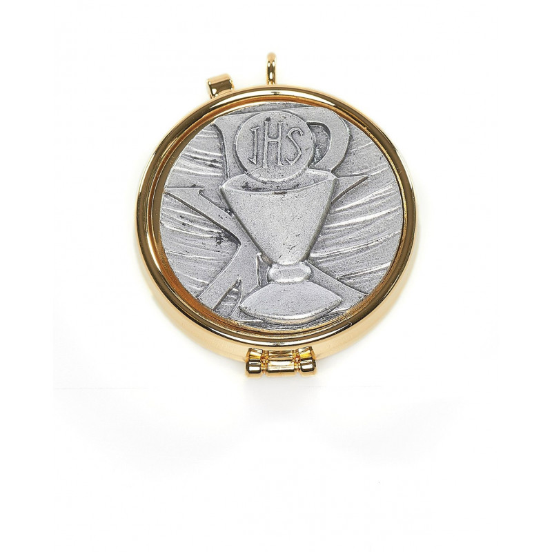 Church pyx in brass, gold-plated - chalice of peace - Best Catholic Shop