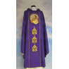Chasuble purple embroidered Jesus with crown of thorns - Image 1