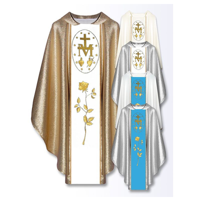 Chasuble, St. Mary's embroidered belt - mix color (14) - Best Catholic Shop
