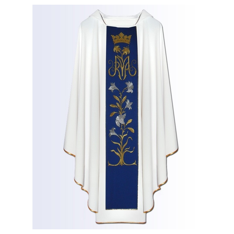 Chasuble, St. Mary's embroidered belt - white color (15) - Best Catholic Shop