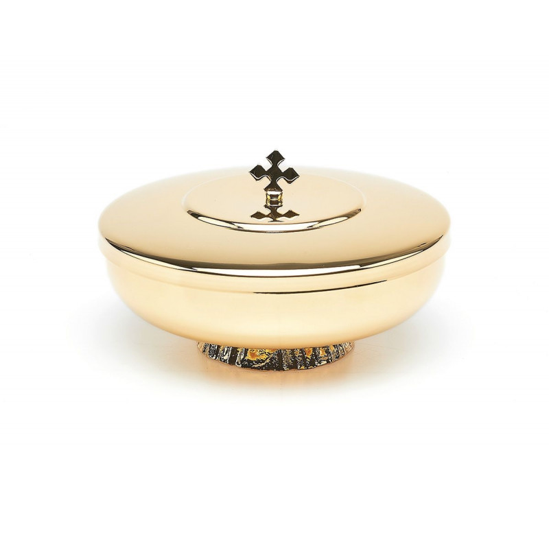 Brass ciborium, diameter 14 cm (5.5 inches) - nodus decorated - Best Catholic Shop