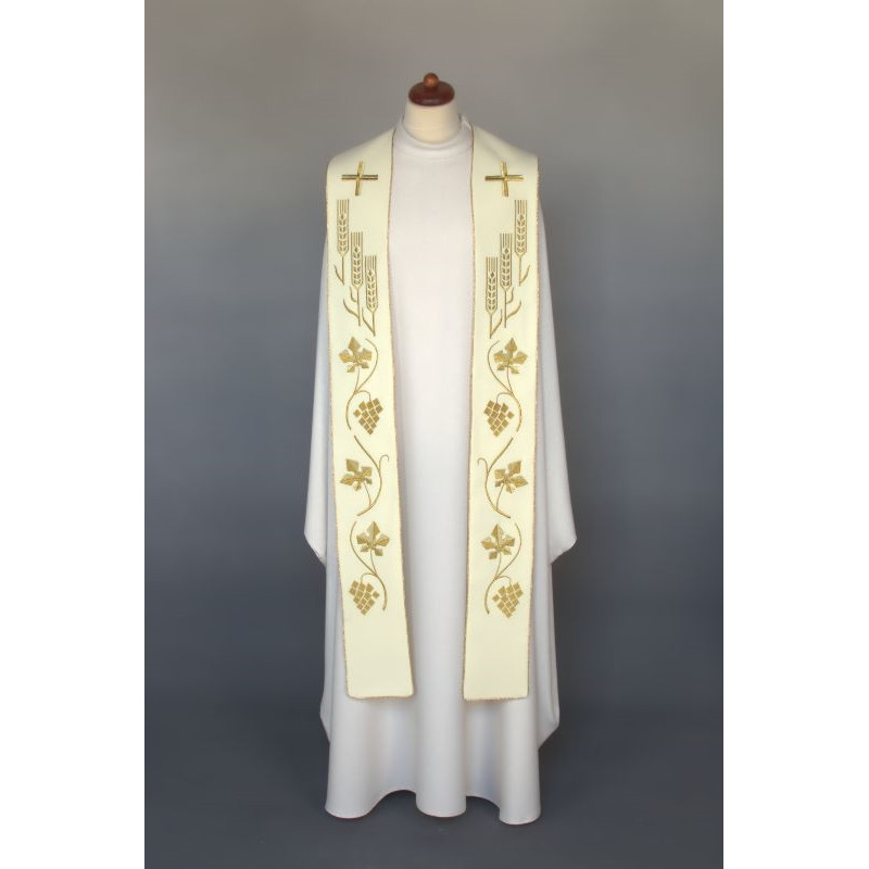 Embroidered stole for concelebration - liturgical colors, rich embroidery (1) - Best Catholic Shop
