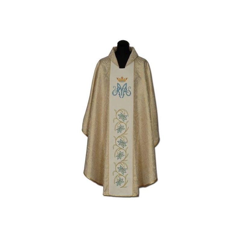 Marian chasuble embroidered belt - gold + gold ornament (20) - Best Catholic Shop