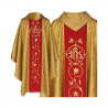 Gold embroidered gothic chasuble - brocade fabric (43) - Image 1