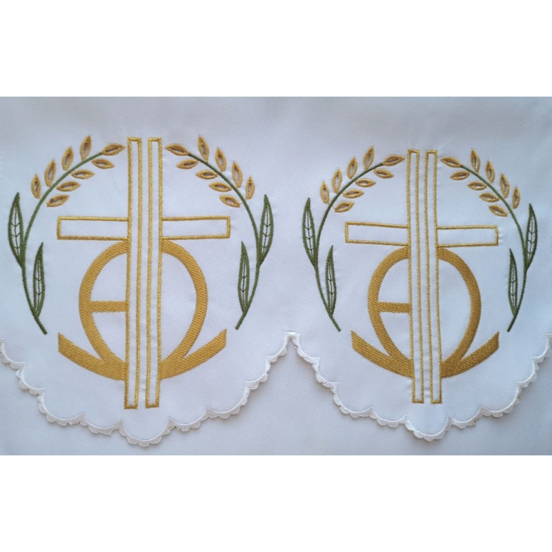 Embroidered altar cloth - Eucharistic design (182) - Best Catholic Shop