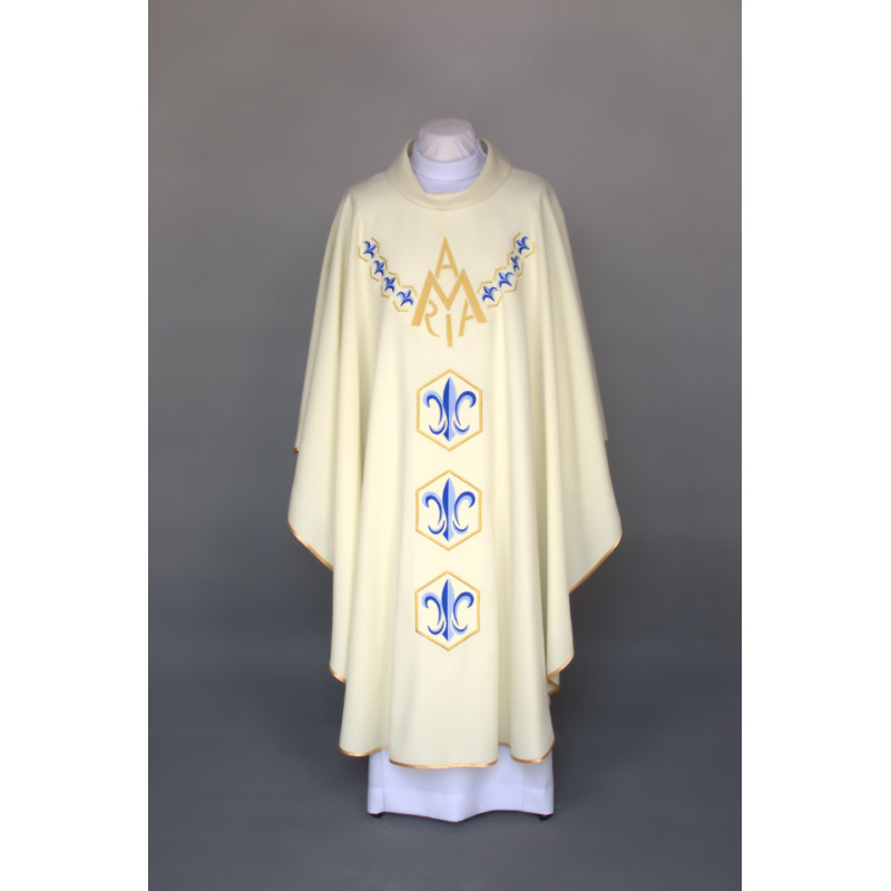 Marian chasuble embroidered - ecru (27) - Best Catholic Shop