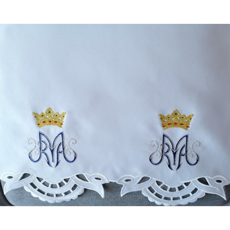 Embroidered altar cloth - Marian design with silver thread (172) - Best Catholic Shop
