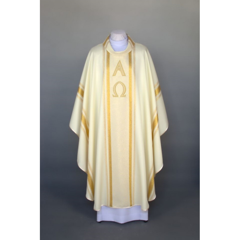 Gold chasuble Alpha and Omega (A3) - Best Catholic Shop
