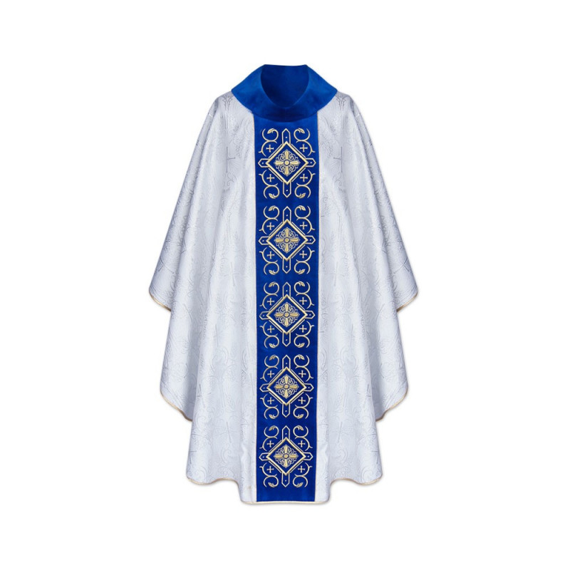 Marian chasuble embroidered - jacquard fabric (35) - Best Catholic Shop