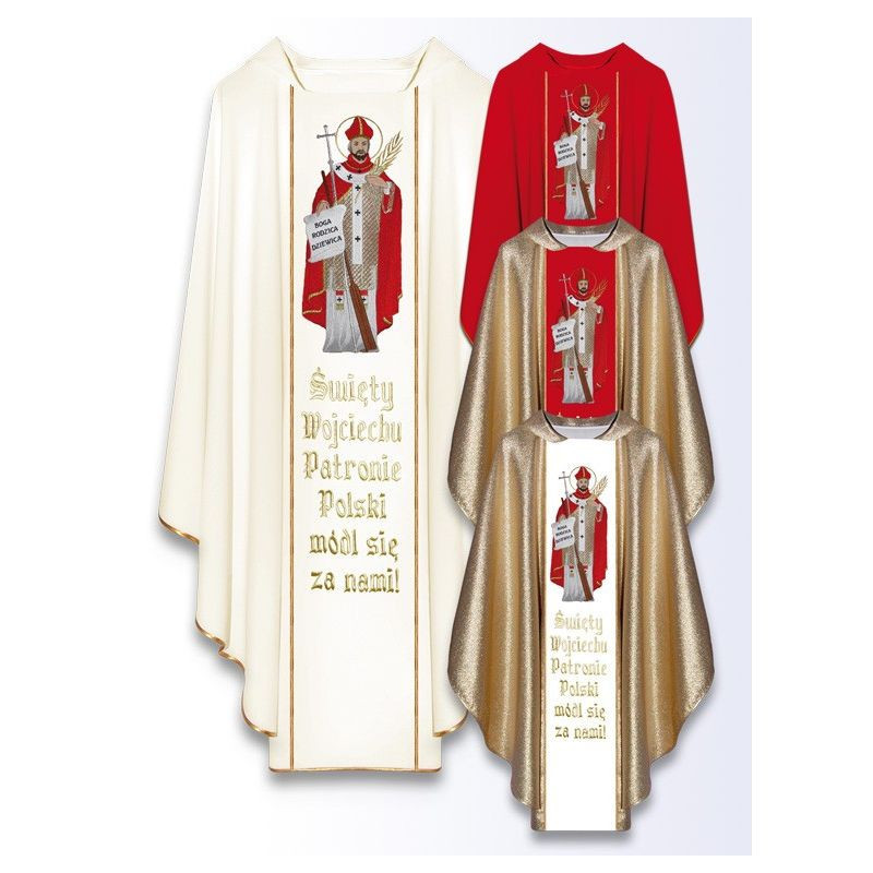Chasuble with the image of St. Wojciech - Best Catholic Shop