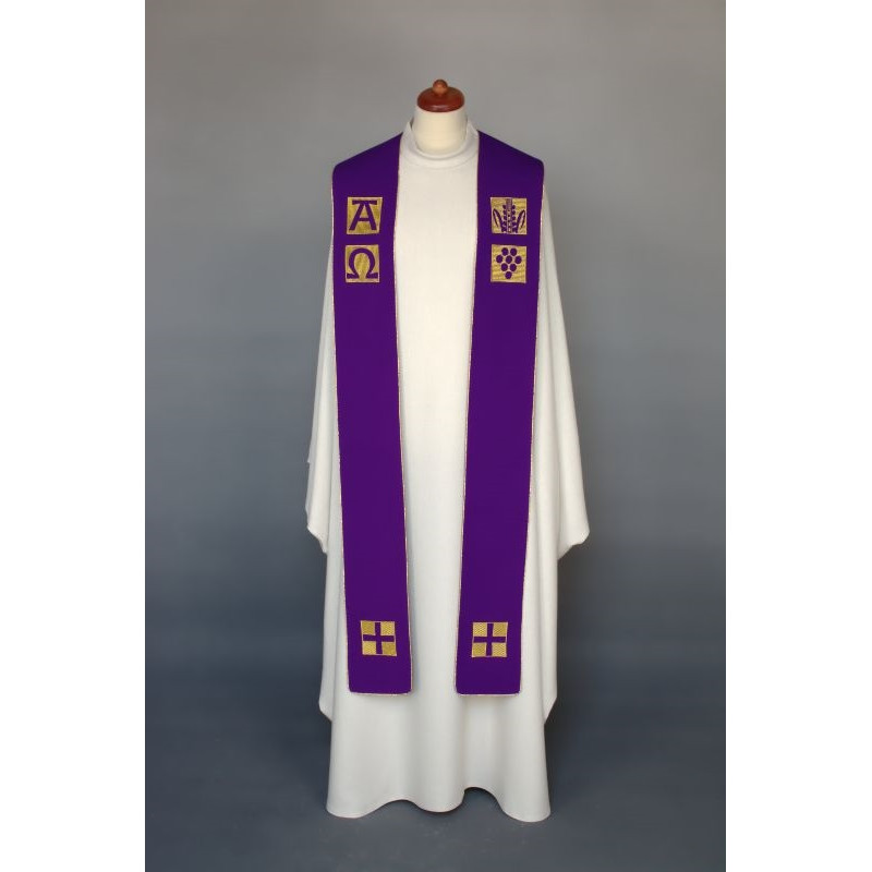 Embroidered stole Alpha and Omega (A2) - Best Catholic Shop