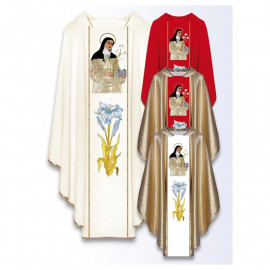Chasuble with embroidered image - Saint Clare