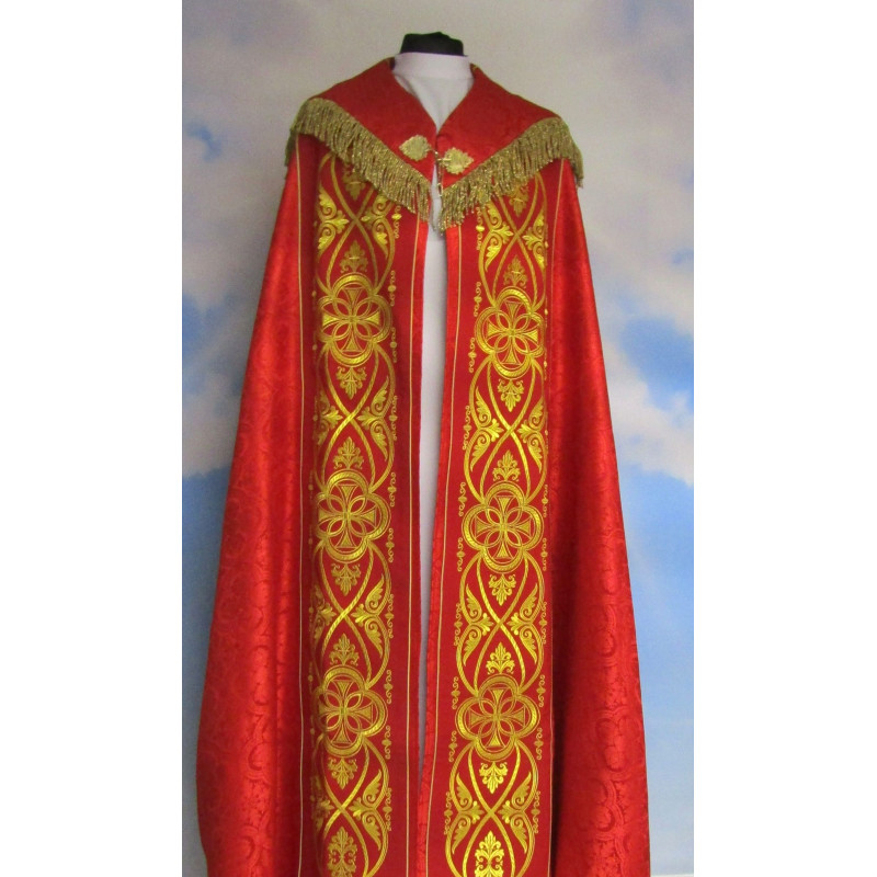 Cope IHS rosette embroidered  - liturgical colors (50A) - Best Catholic Shop