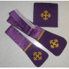 Roman chasuble purple, IHS rosette (57) - Image 3