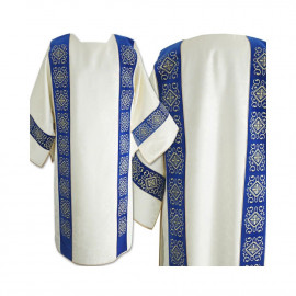 Dalmatic fabric jacquard, velvet blue stripes (05)