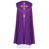 Liturgical cope embroidered Cross - purple (40) - Image 2