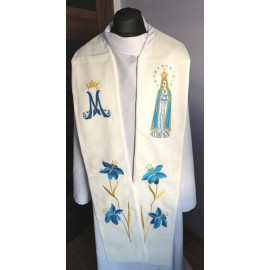 Embroidered stole Our Lady of Fatima