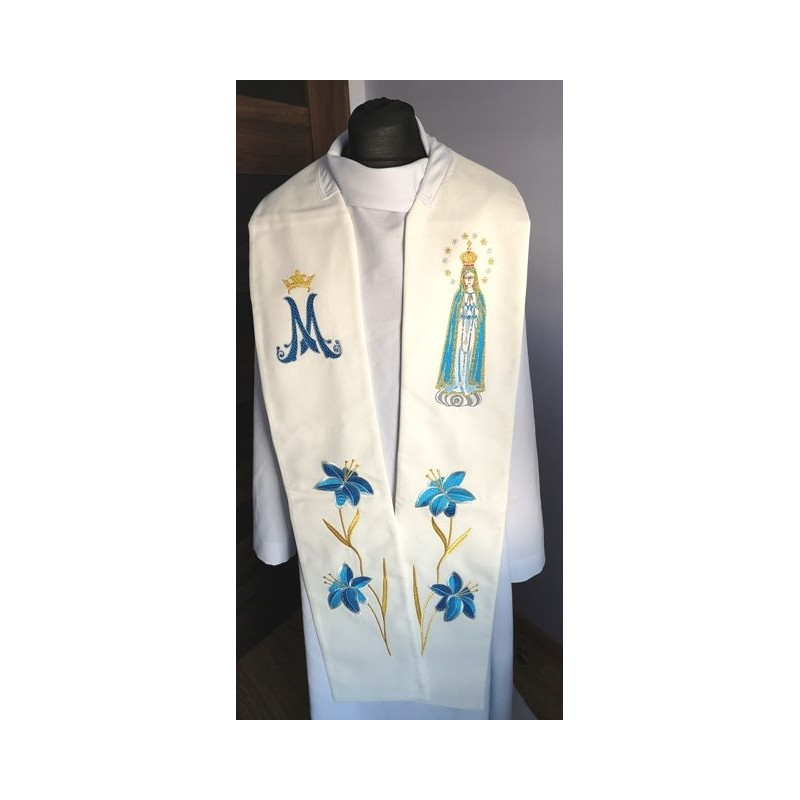 Embroidered stole Our Lady of Fatima - Best Catholic Shop