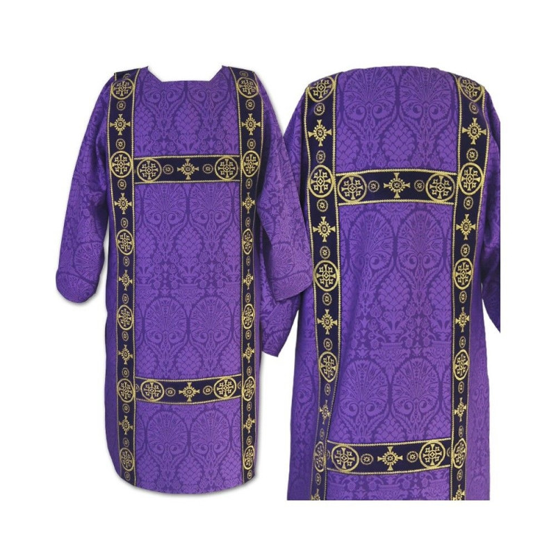 Gothic purple dalmatic - jacquard fabric (44) - Best Catholic Shop