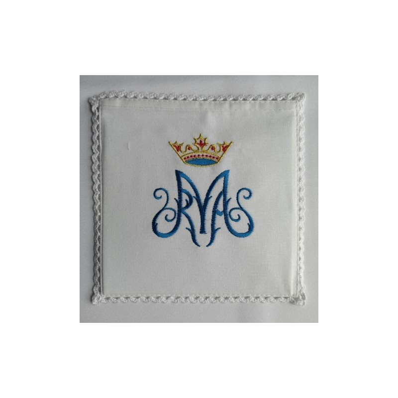 Marian Chalice linen set with cotton lace (1) - Best Catholic Shop