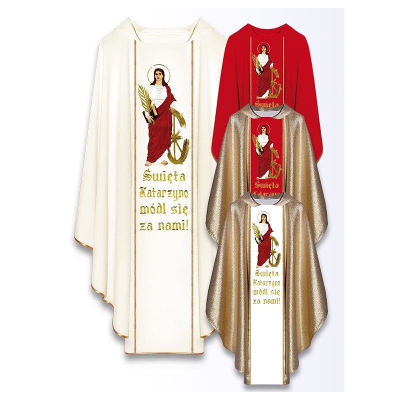 Chasuble with the image of St. Catherine - Best Catholic Shop