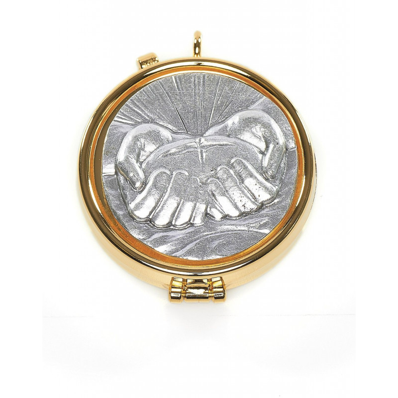 Church pyx in brass, gold-plated - Offering of bread - Best Catholic Shop