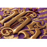 Liturgical cope embroidered IHS - purple (34) - Image 3