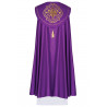 Liturgical cope embroidered IHS - purple (34) - Image 2
