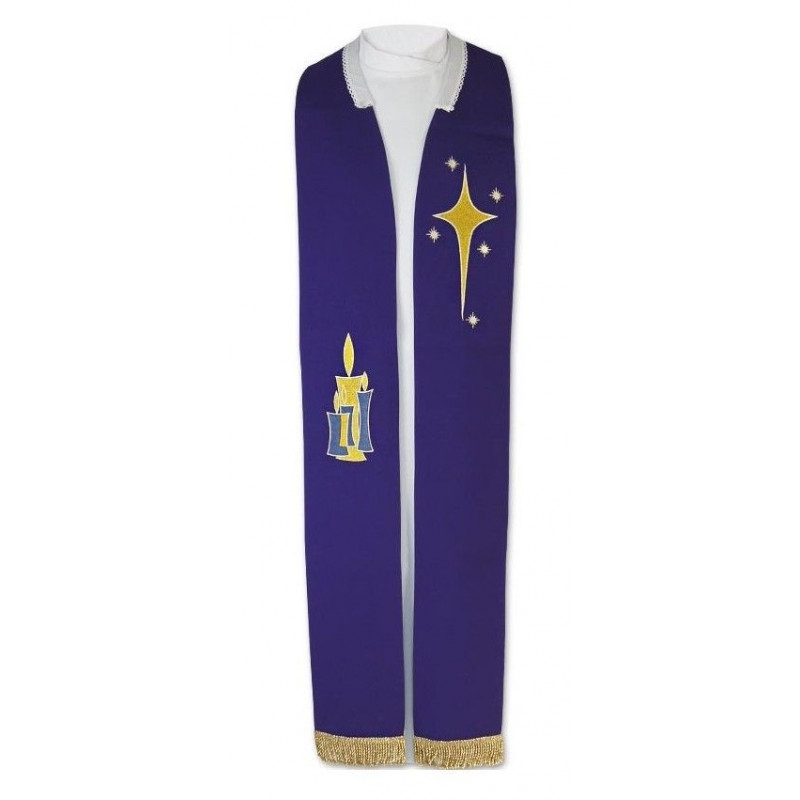 Embroidered purple stole - Advent (Advent stole) - Best Catholic Shop