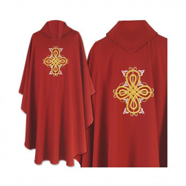 Gothic red embroidered chasuble - plain fabric (39)
