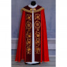 IHS red embroidered cope - velvet stripes (79) - Image 2