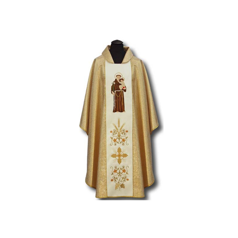 Embroidered chasuble - Saint Anthony with a lily - Best Catholic Shop