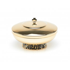 Brass ciborium, 12 cm (4.7 inches) diameter - nodus decorated