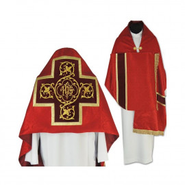 Liturgical veil red with tassels (41)