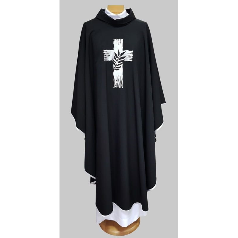 Embroidered chasuble - funeral black (23) - Best Catholic Shop