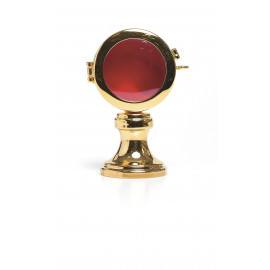 Polished brass reliquary, gilded - 9.5 cm (3.74 in)